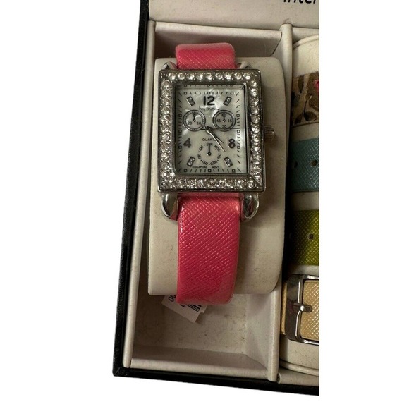 NEW Bay Studio Interchangeable Womens Watch Gift Set Five Straps Rhinestones - Picture 4 of 6